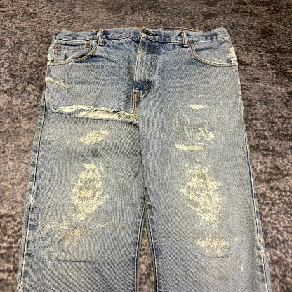 Levi's 517 Bootcut Jeans Mens 36x31 Blue Distressed Western Grunge Vintage Y2K